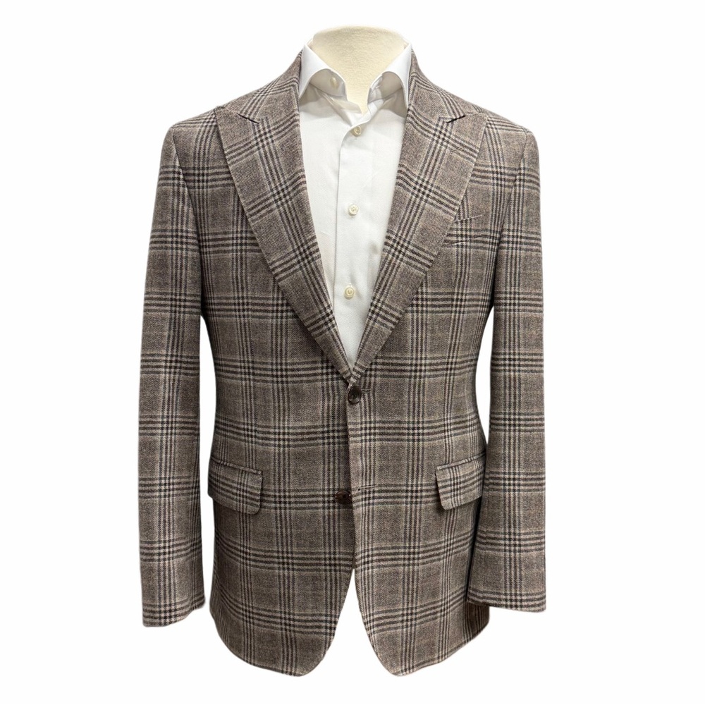 Brown Glen Check Wool-Cashmere Sport Jacket - Jack Victor